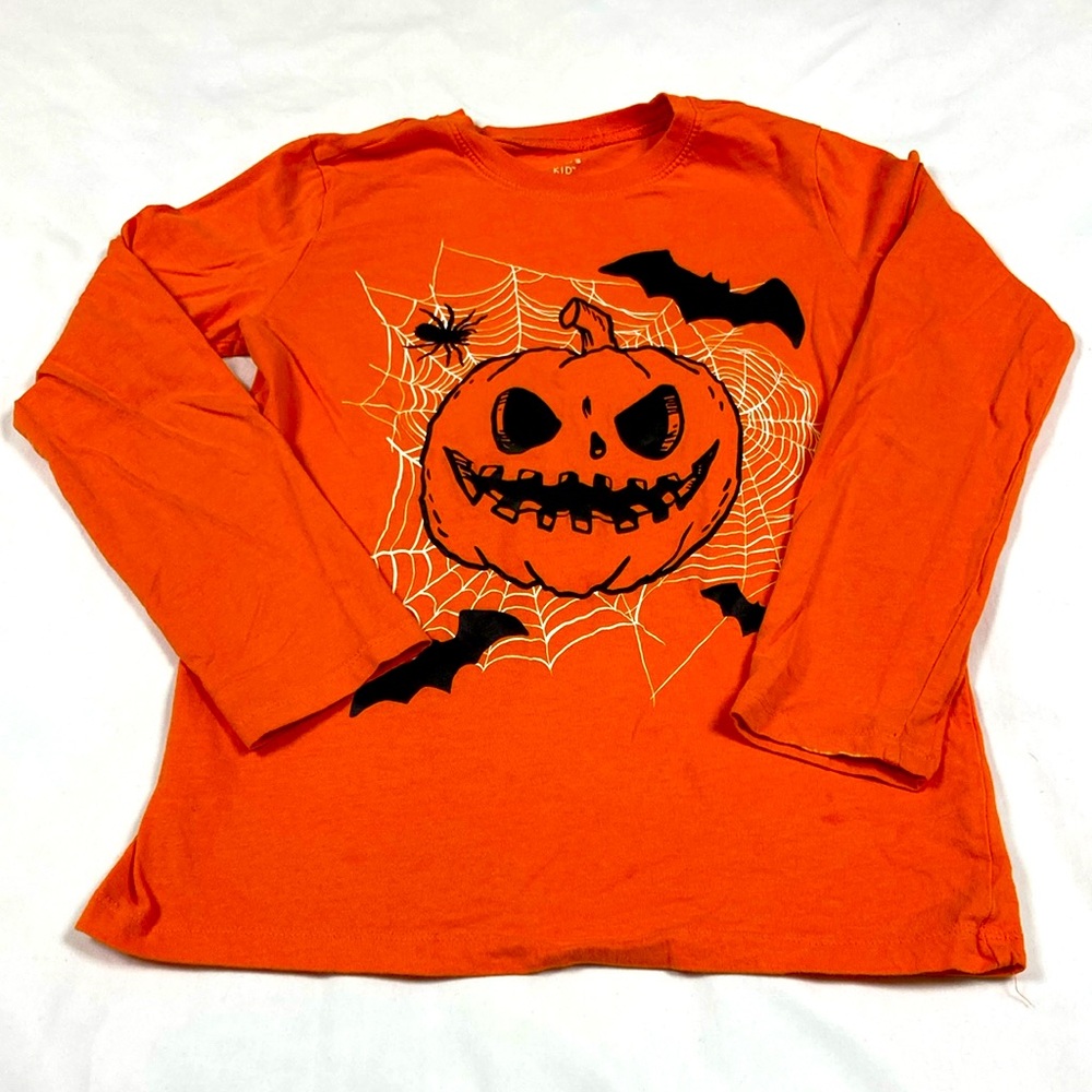 Carter’s boys, long sleeve orange Halloween shirt size 12